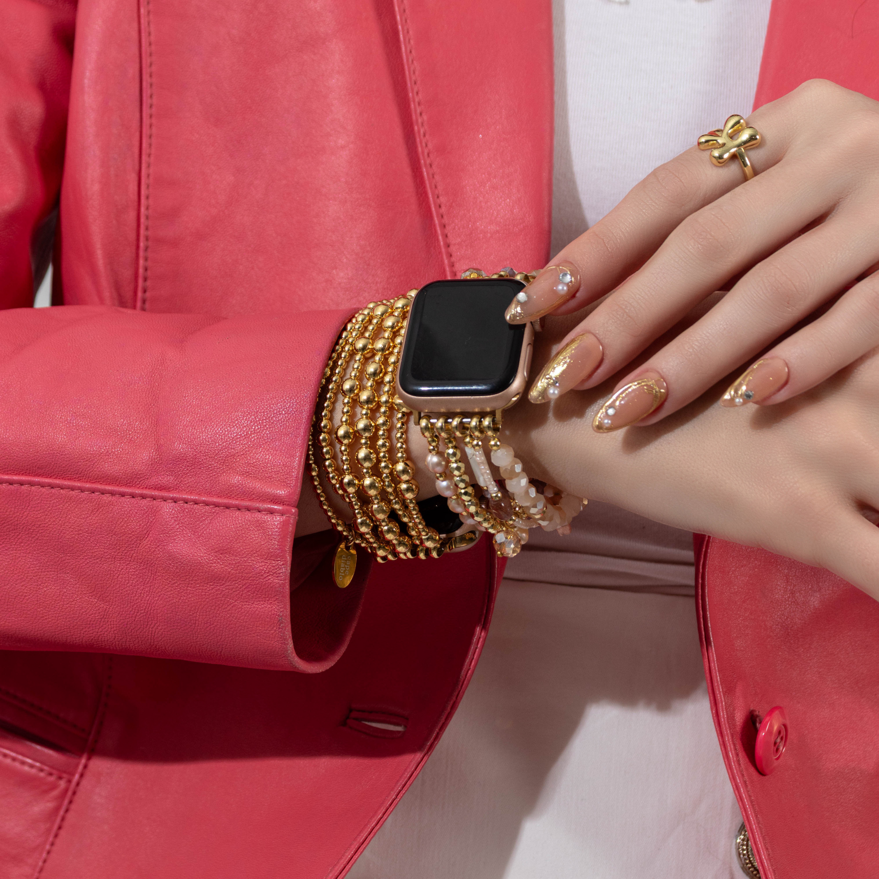 Pulseira Pearly Rosette Stretch para Apple Watch