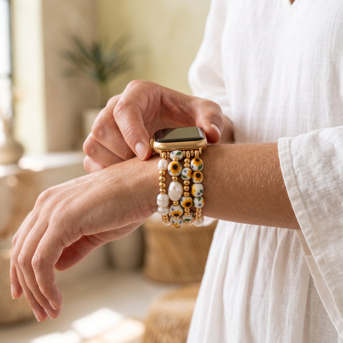 Pulseira para Apple Watch Porcelain Garden Florescer ao Sol