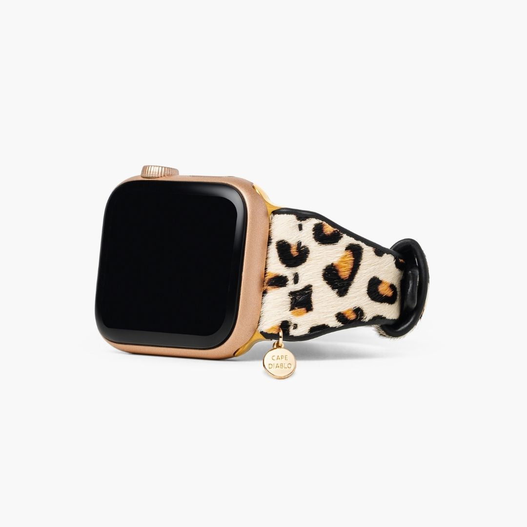 Pulseira de relógio de couro Apple felino marfim