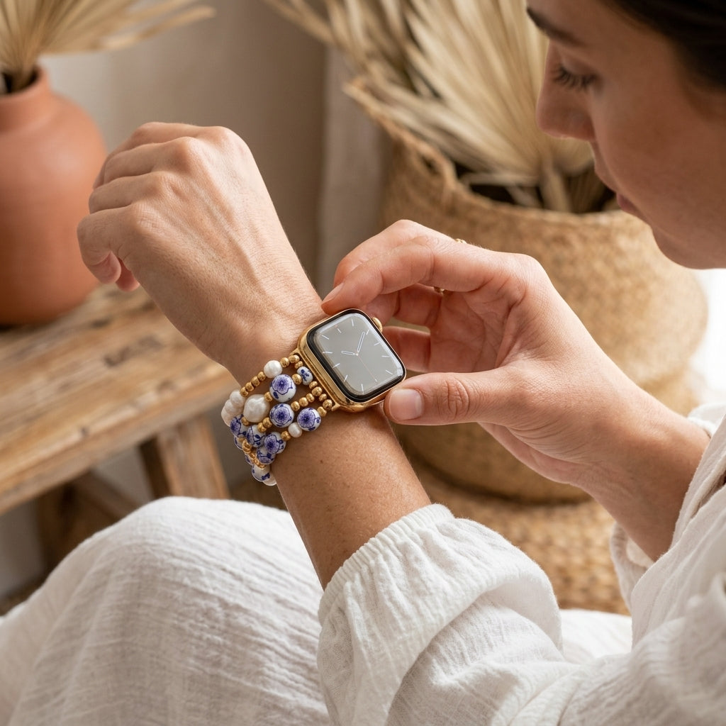 Pulseira para Apple Watch Porcelain Garden Florescer de Lavanda