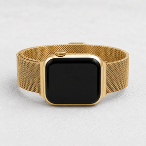 Pulseira de Luxo Elástica em Aço Dourado para Apple Watch