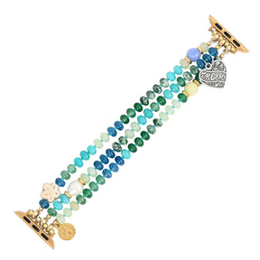 Pulseira Jade Pearl Love MOM Stretch para Apple Watch