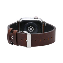 Pulseira de couro marrom escuro para Apple Watch masculina
