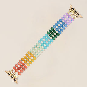 Pulseira Rainbow Glow Stone Stretch para Apple Watch