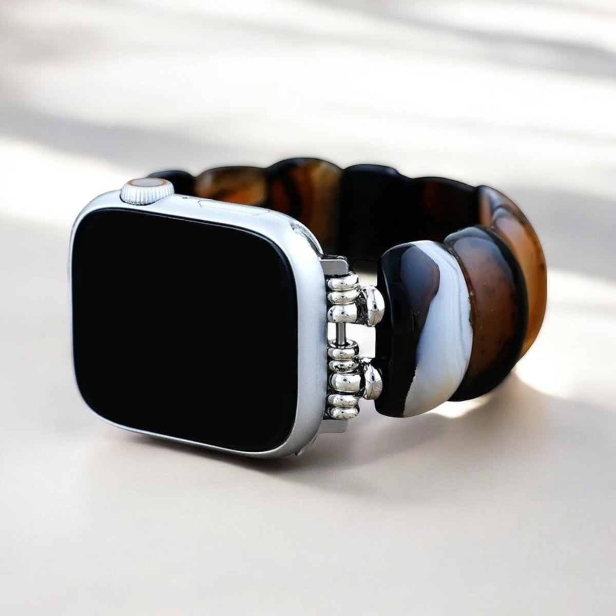 Pulseira Elástica Elegância Ônix Boêmio para Apple Watch