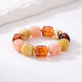 Pulseira robusta de contas mistas Brasa de Outono