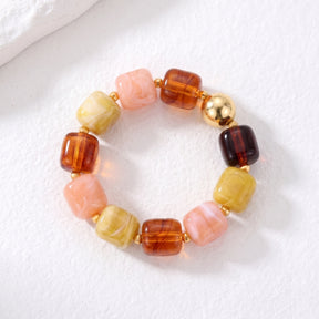 Pulseira robusta de contas mistas Brasa de Outono