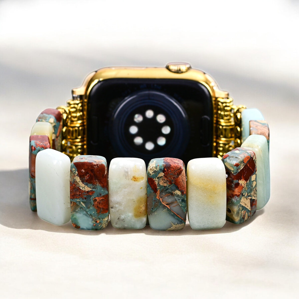 Pulseira elástica de amazonita da Terra para Apple Watch