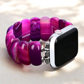Pulseira Elástica de Ágata Orquídea Radiante para Apple Watch