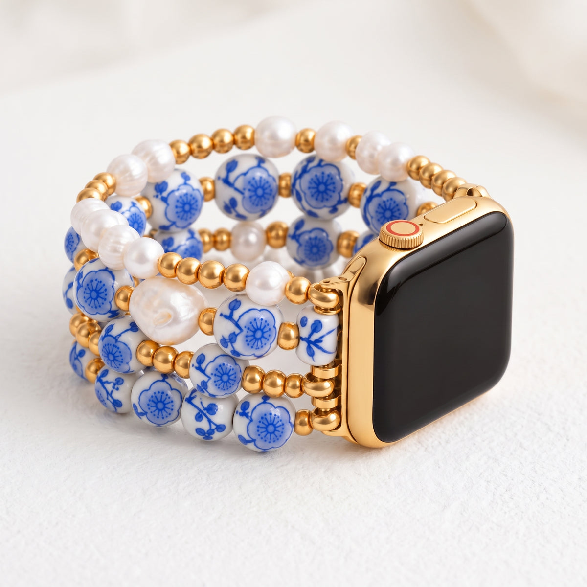 Pulseira para Apple Watch Porcelain Garden Flor Azul