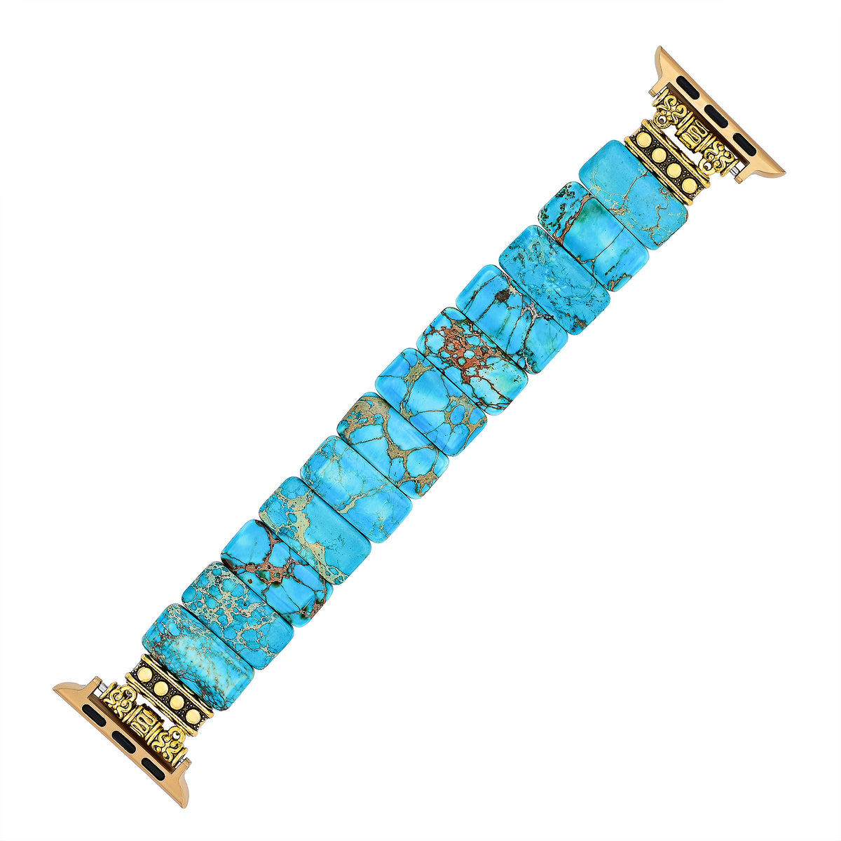 Pulseira elástica de jaspe tibetano turquesa para Apple Watch