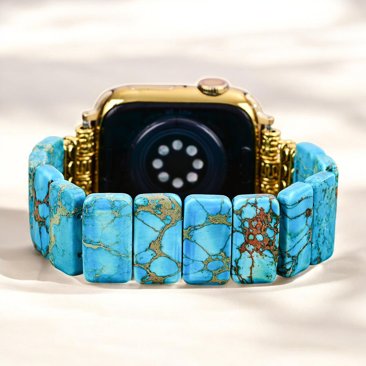 Pulseira elástica de jaspe tibetano turquesa para Apple Watch