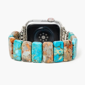 Pulseira elástica costeira turquesa Apple Watch