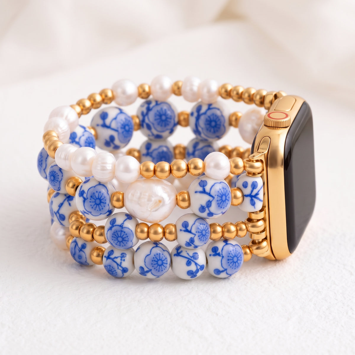 Pulseira para Apple Watch Porcelain Garden Flor Azul