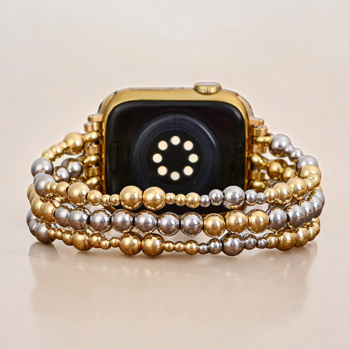Pulseira Elástica de Ouro Esterlina para Apple Watch