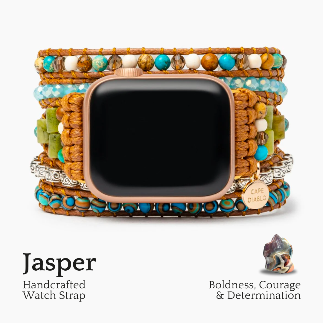 Pulseira de relógio de maçã Jasper Ocean torcido