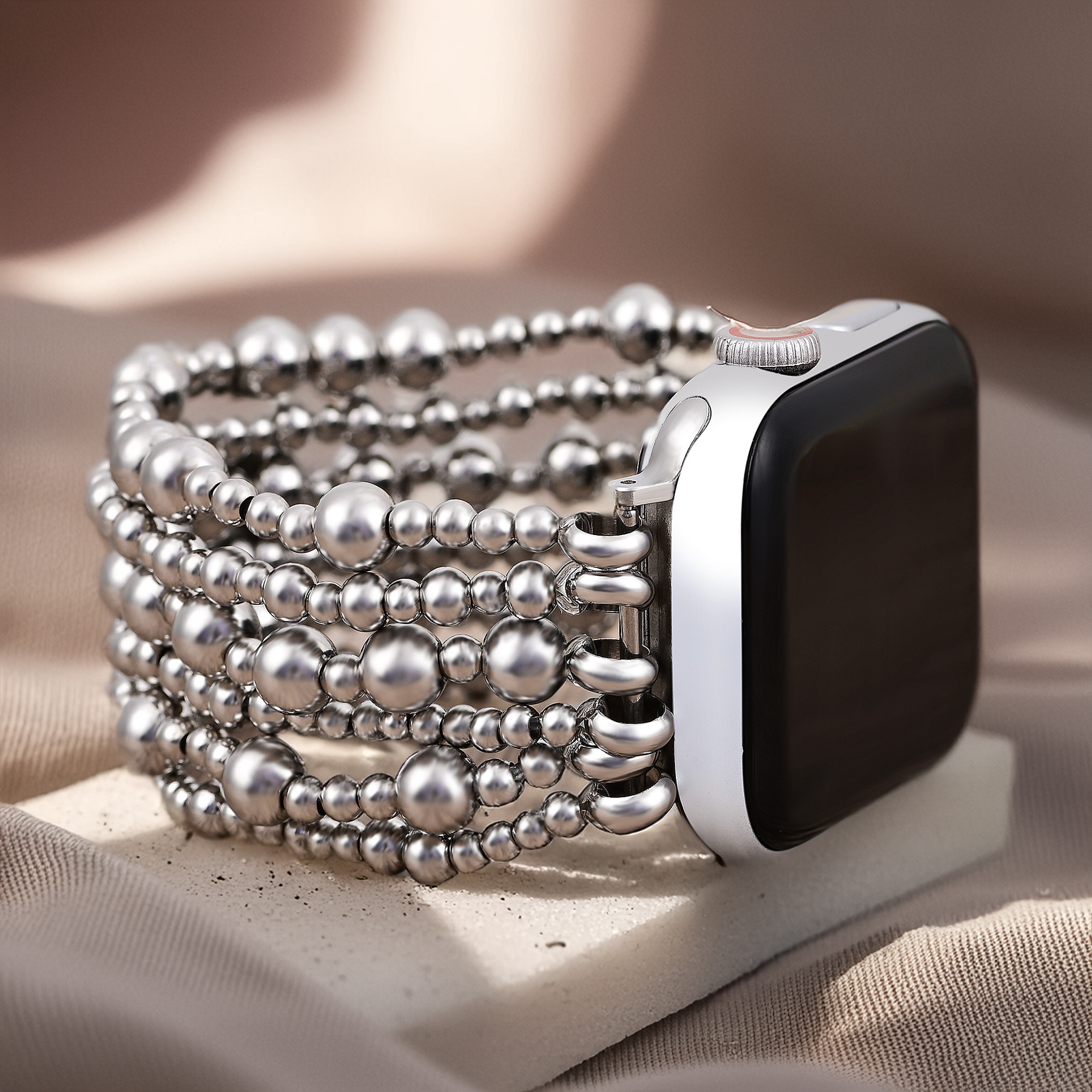 Pulseira elástica Platinum Demure Apple Watch