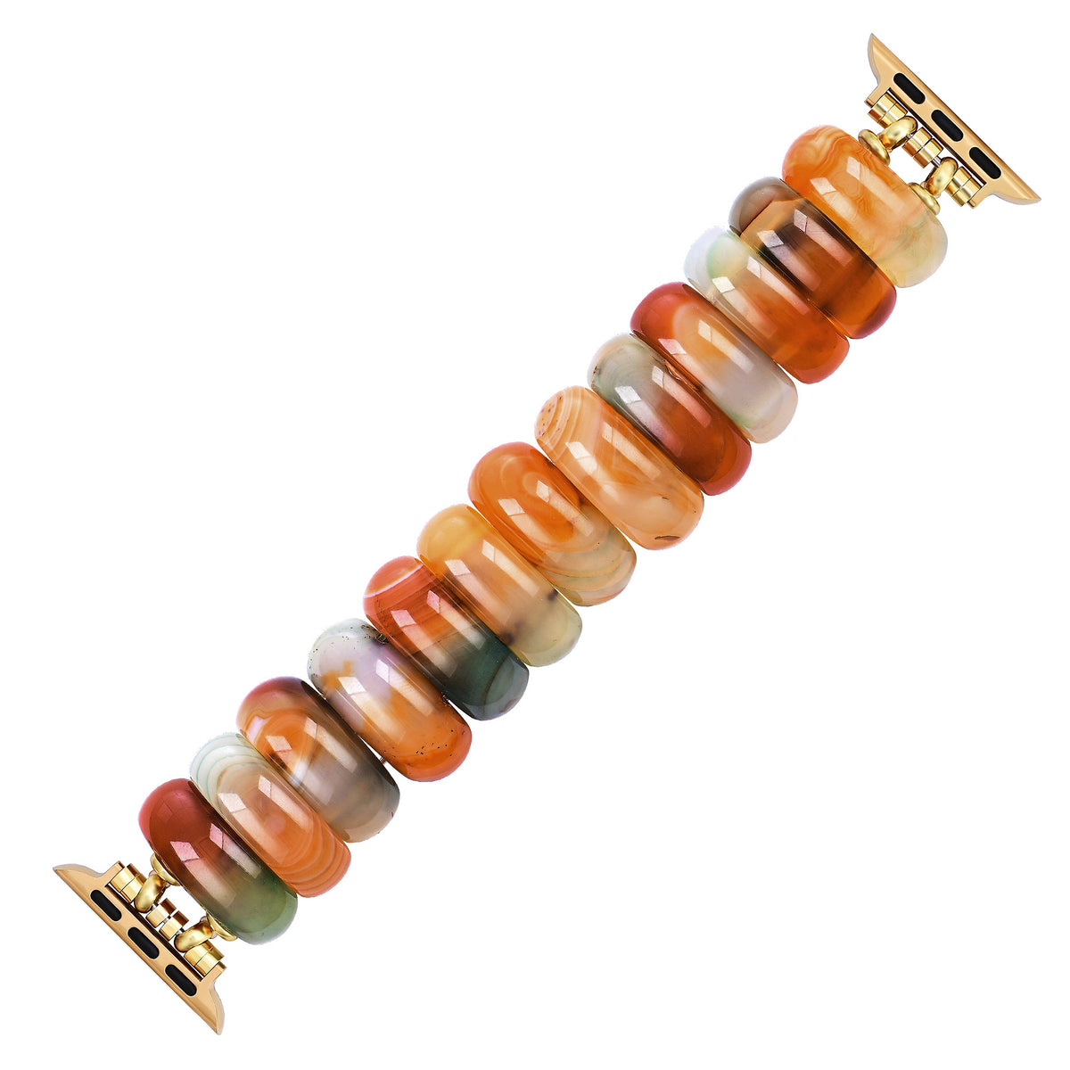 Pulseira Elástica de Ágata Golden Dusk para Apple Watch