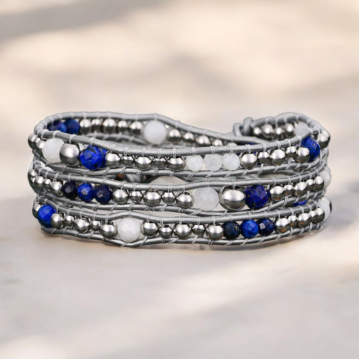 Pulseira Envoltório de Proteção Celestial de Lápis-Lazúli