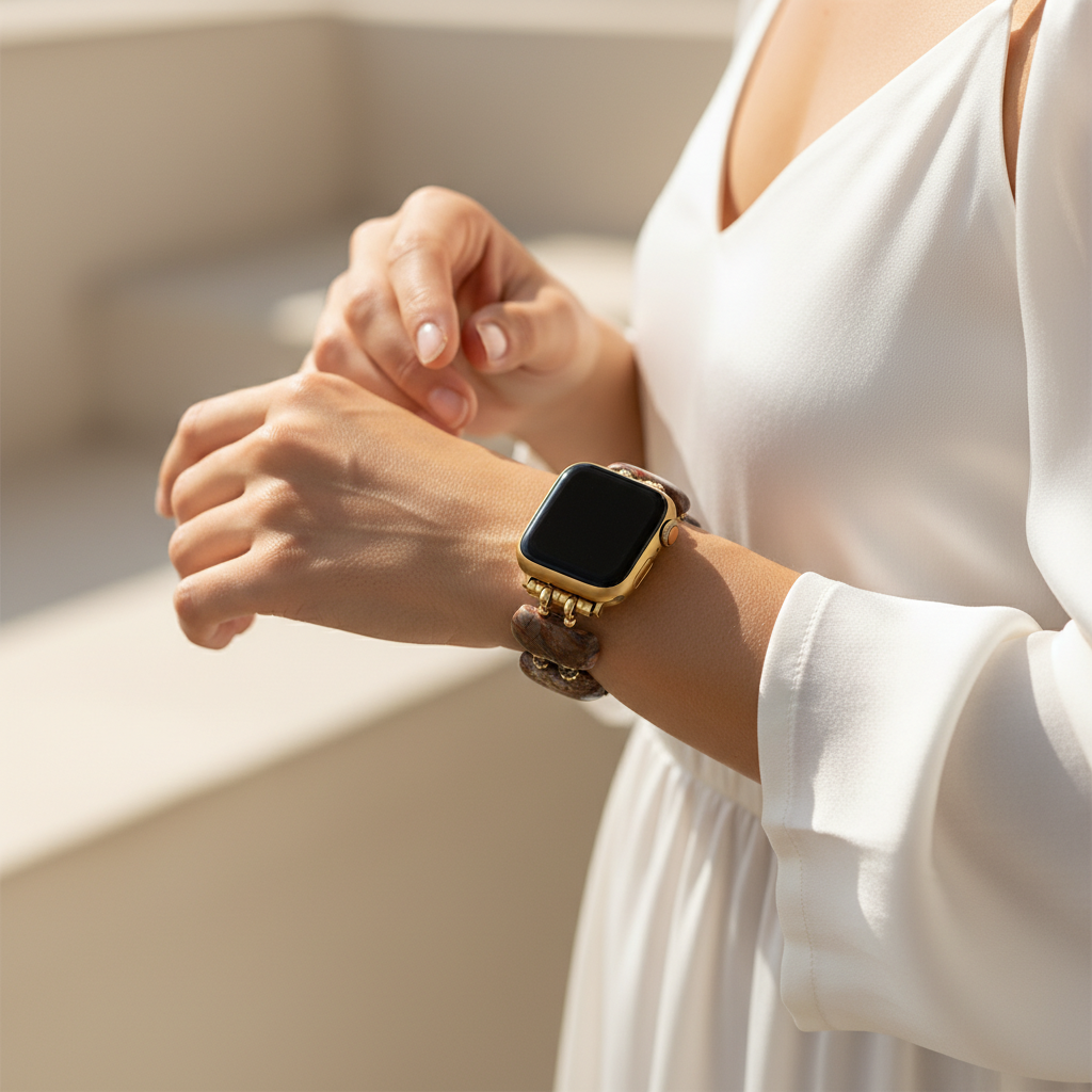 Pulseira Elástica de Ágata Horizonte do Deserto para Apple Watch