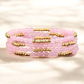 Conjunto de Pulseiras Radiância Quartzo Rosa