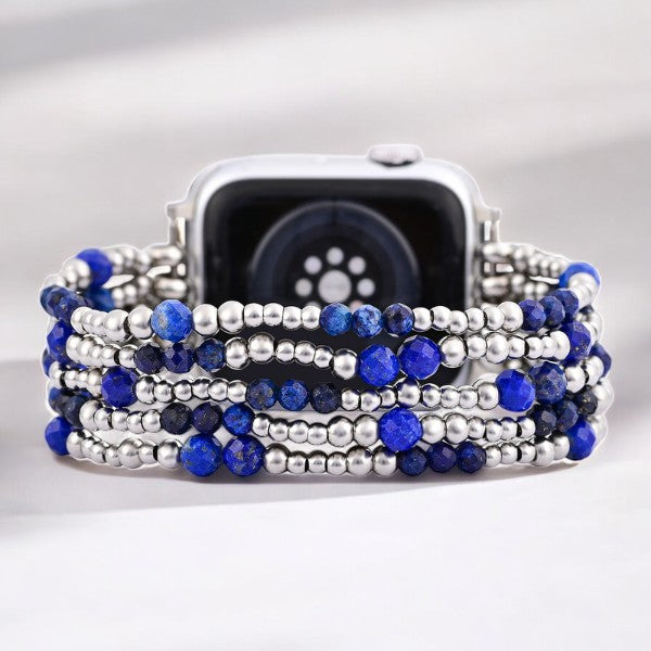 Pulseira Elástica Prateada Azure Serenity para Apple Watch