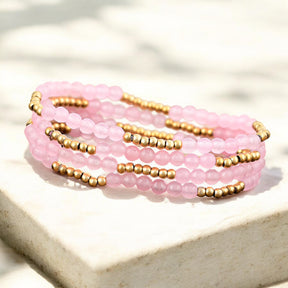 Conjunto de Pulseiras Radiância Quartzo Rosa