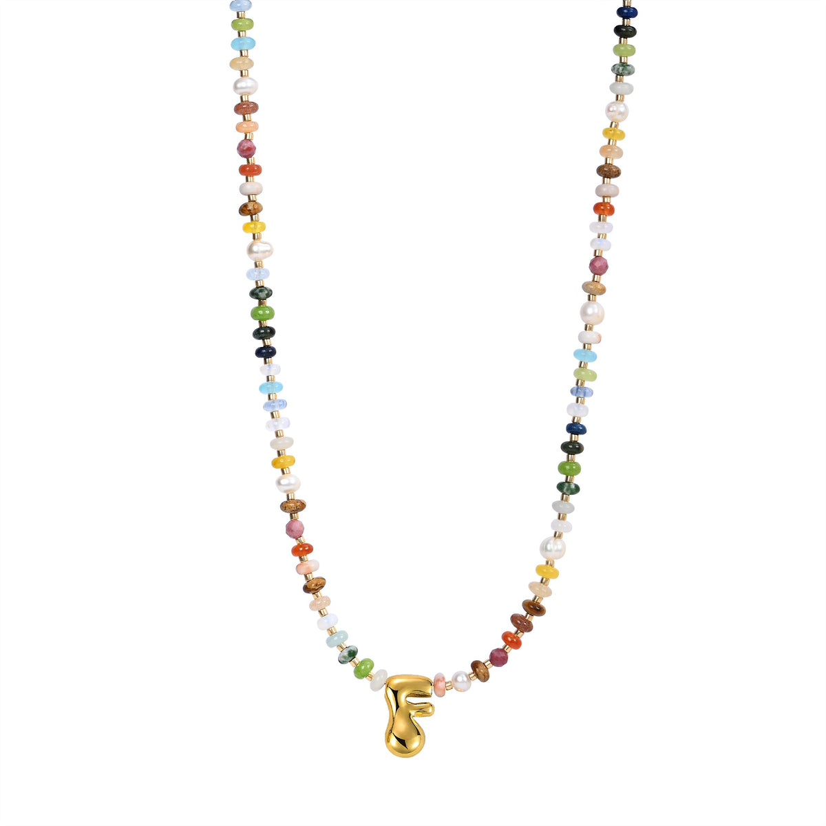 Colar com Letras Bolha Multicoloridas