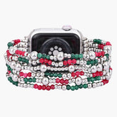 Pulseira Elástica Apple Watch Elegância Prateada Festiva