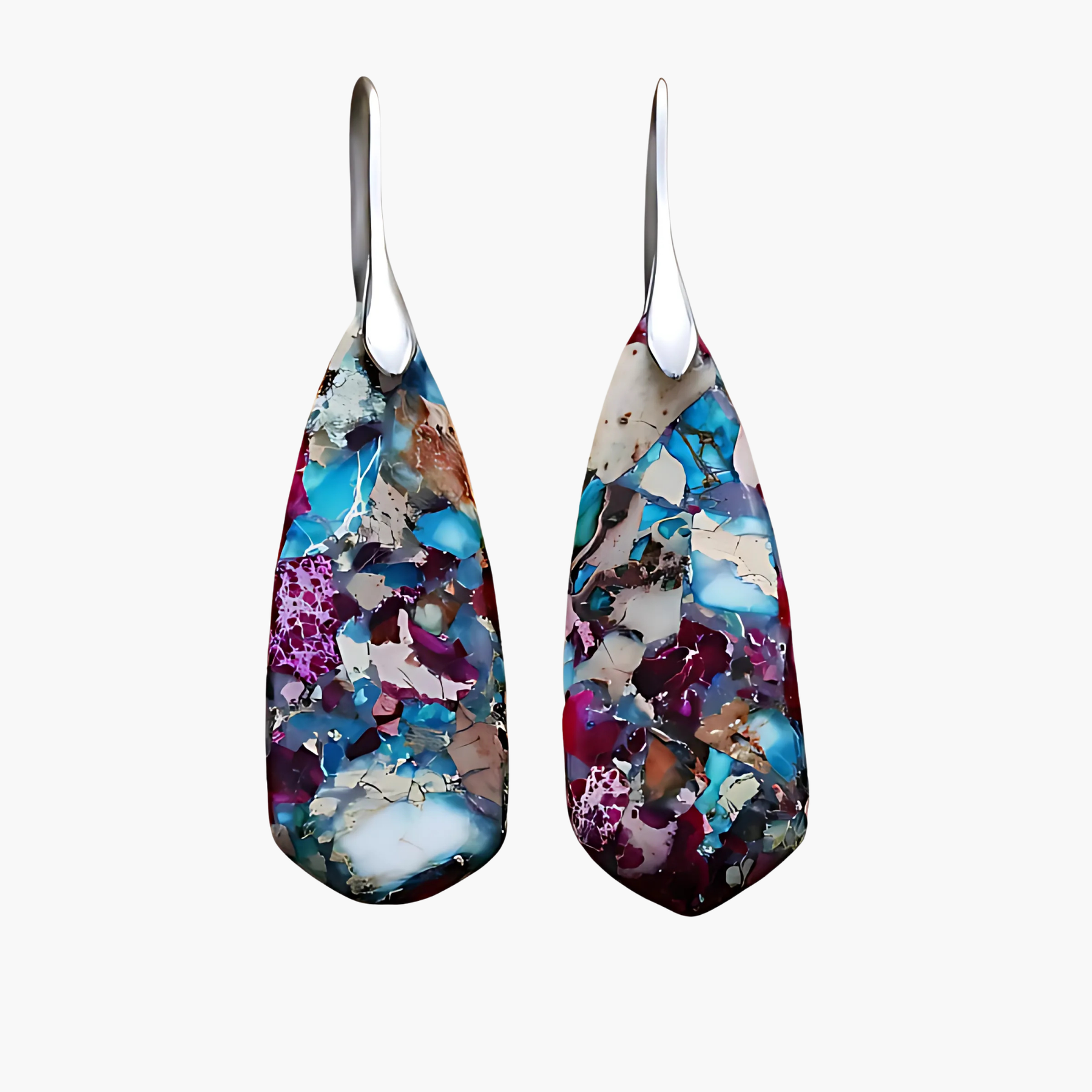Brincos de gota em mosaico celestial