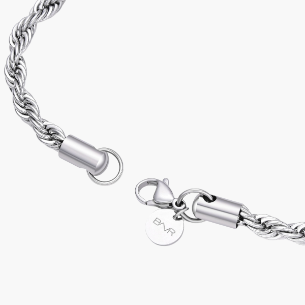 Pulseira de Corda (Prata) 5mm