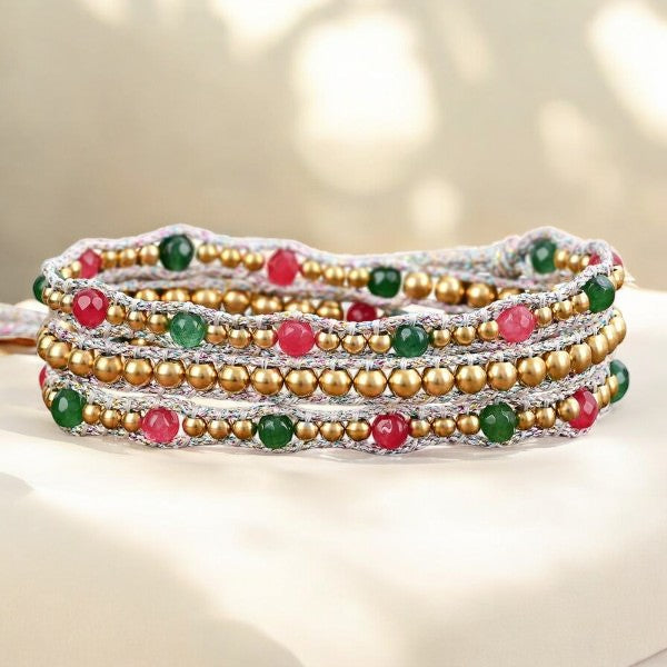 Pulseira Envolvente com Brilho Alegre de Natal