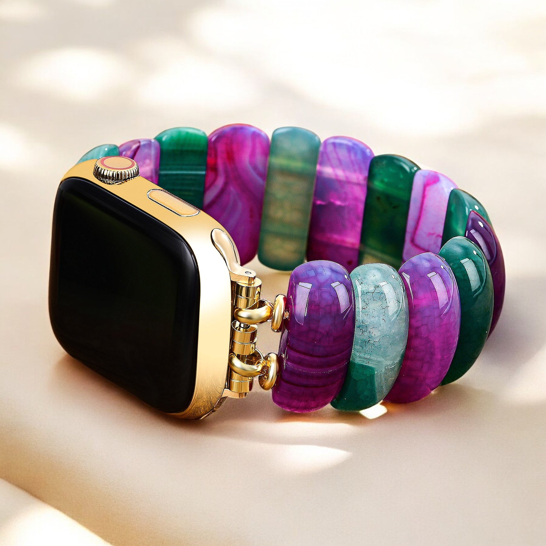 Pulseira Elástica Bohemian Jewel Agate para Apple Watch