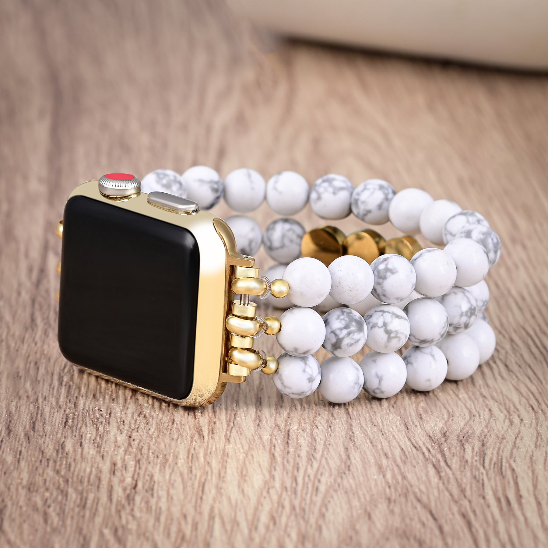 Pulseira Howlite Peace Inspiration para Apple Watch
