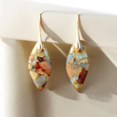 Brincos Terra Hues Leaves Jasper