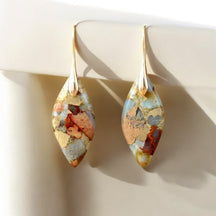 Brincos Terra Hues Leaves Jasper