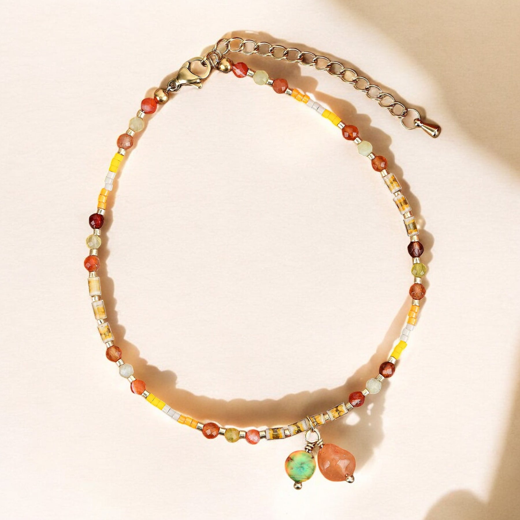 Pulseira de tornozelo de ágata brilho do sol