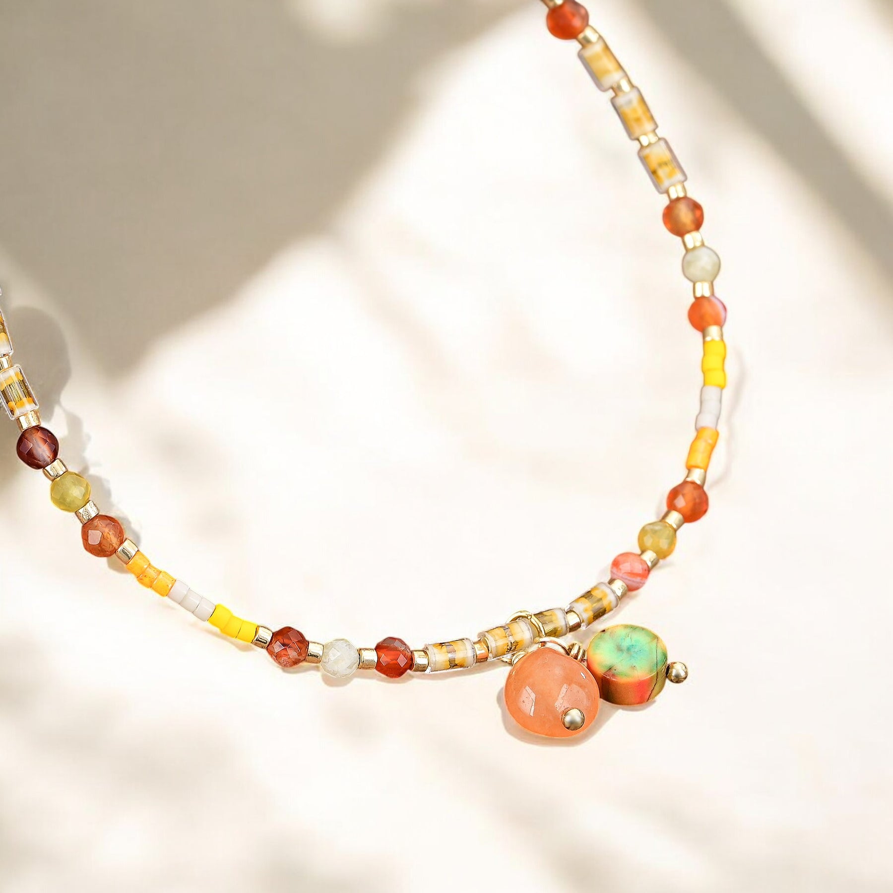 Pulseira de tornozelo de ágata brilho do sol