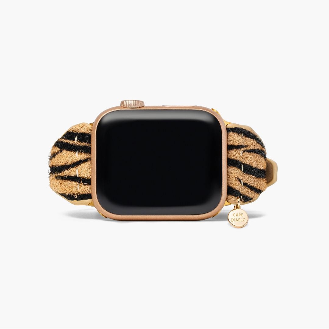 Pulseira elegante de couro com listras para Apple Watch