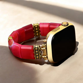 Pulseira Elástica de Ágata Ruby Essence para Apple Watch