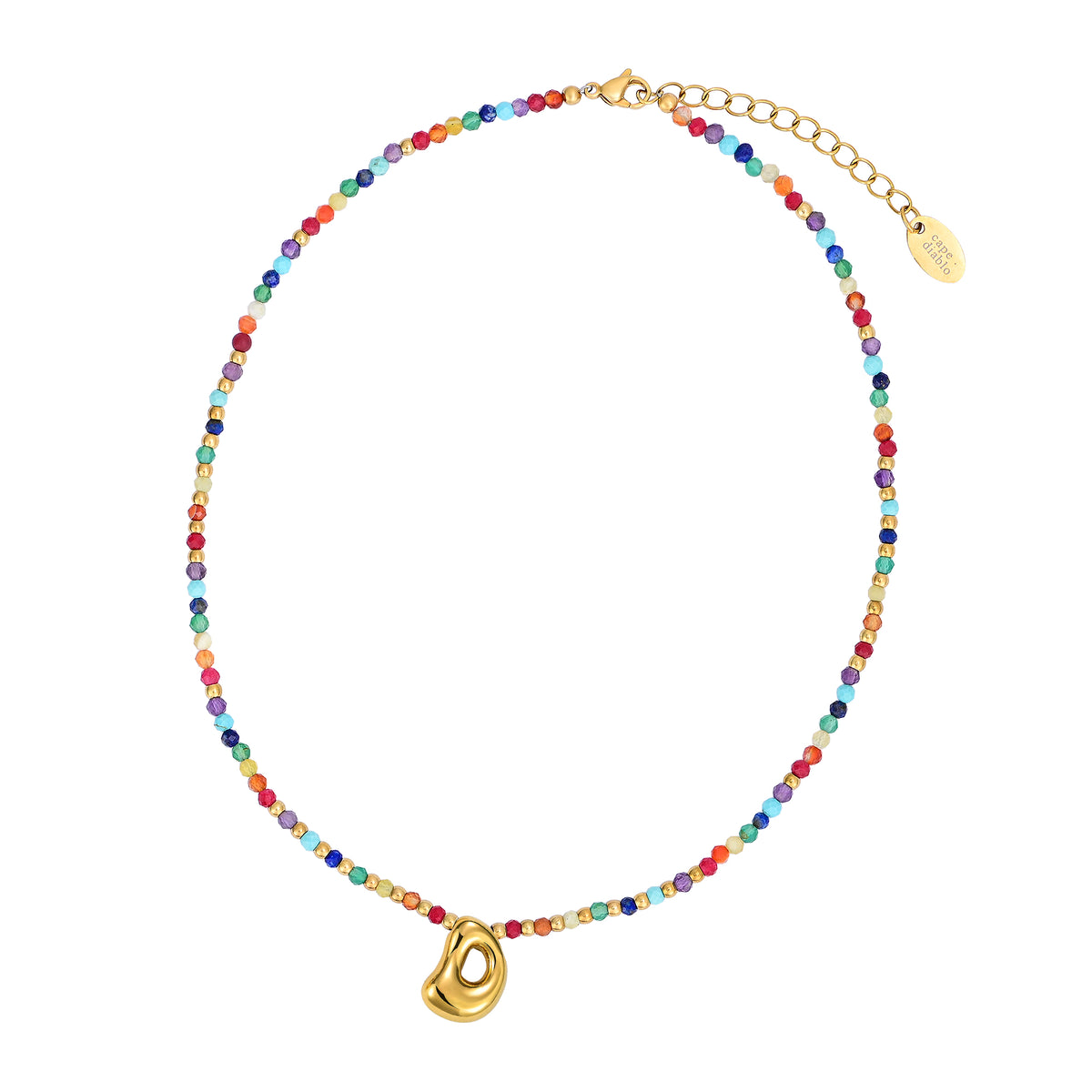 Colar Inicial Rainbow Bubble