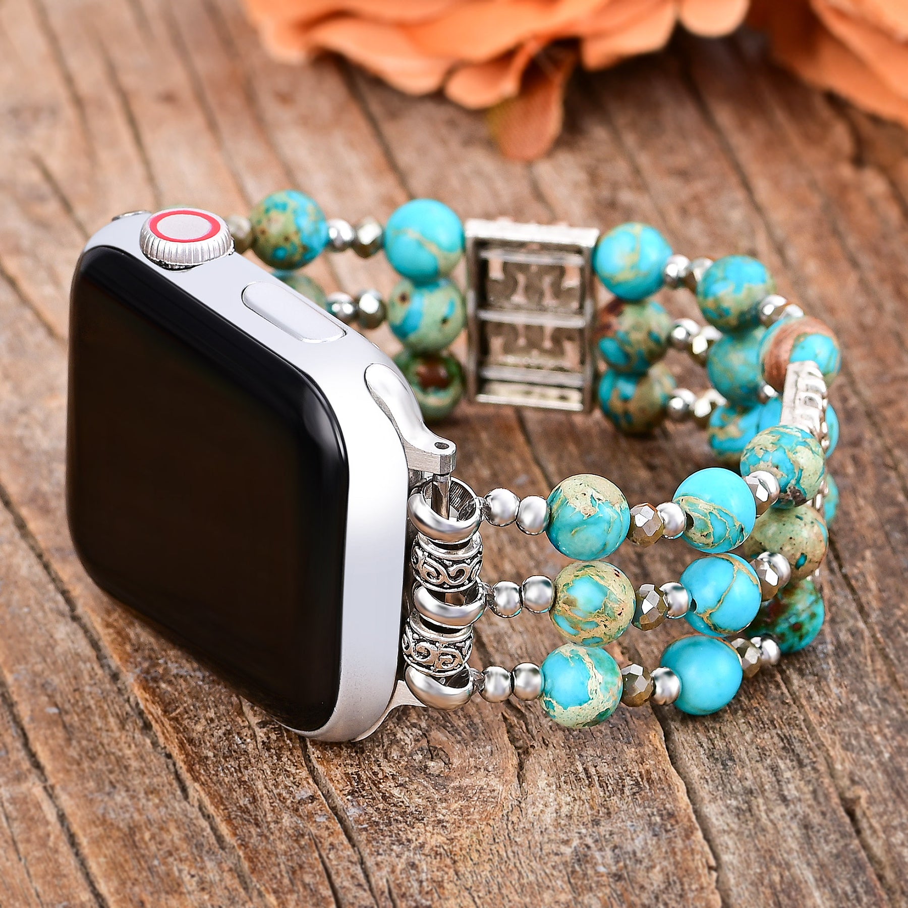 Pulseira de Espirito Turquesa Artesanal Apple Watch