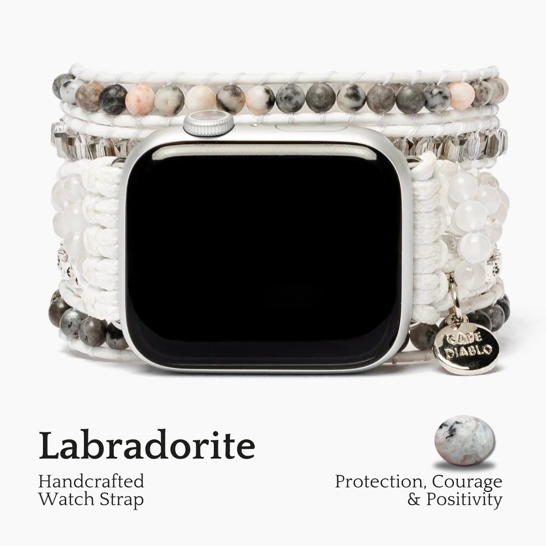 Pulseira Apple Watch de Labradorita Branca