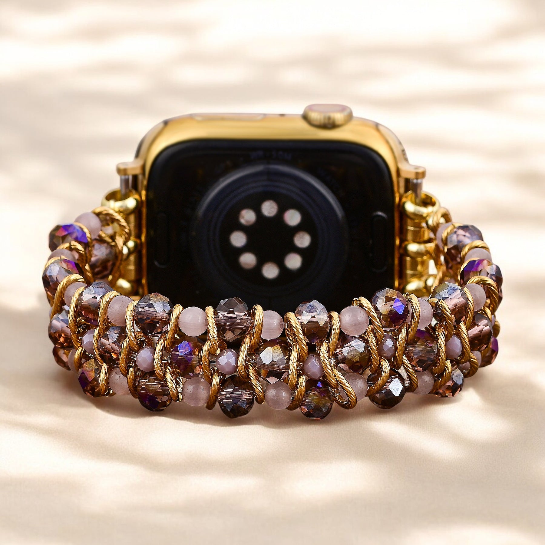 Pulseira Trançada Golden Serenity Gem para Apple Watch