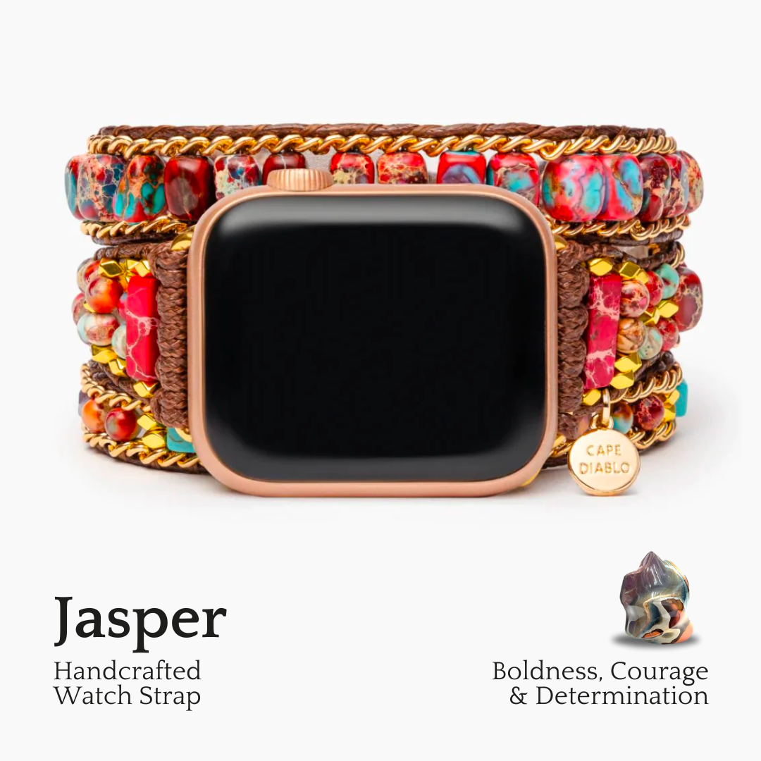 Pulseira de relógio de maçã Jasper Imperador Cereja