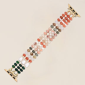 Pulseira de Pedra Natural Coral para Apple Watch