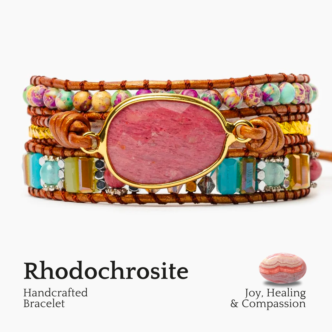 Pulseira Envolvente de Rodocrosita Curativa