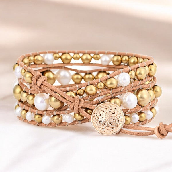 Pulseira Envolvente de Pérolas Bliss