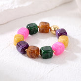 Pulseira robusta de elos mistos Golden Tropics