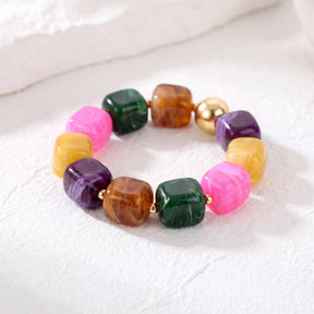 Pulseira robusta de elos mistos Golden Tropics